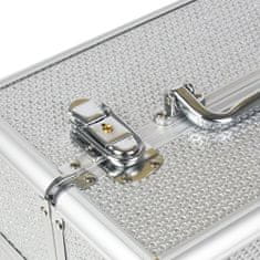 MH Star Kosmetický kufřík 7038-8 bílý se zirkony