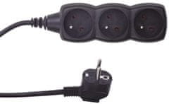 Emos Prodlužovací kabel, 3 zásuvky, 1,5 m, černý