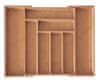 Vložka/organizér do zásuvky, Rozšiřitelná vložka do zásuvky, Bambus, 52/31,5 x 43 x 5cm, Kh-1501