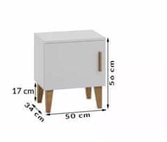Kocot kids Dětský noční stolek kubi bílá (SZNO_KU_BI) 1*Karton