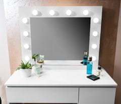 Aga Toaletní stolek se zrcadlem a osvětlením Matný bílý