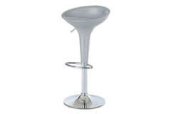 Autronic Barová židle Barová židle, stříbrný plast, chromová podnož, výškově nastavitelná (AUB-9002 SIL)