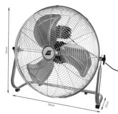 Iso Trade Podlahový ventilátor 140 W stříbrný ISO 13345
